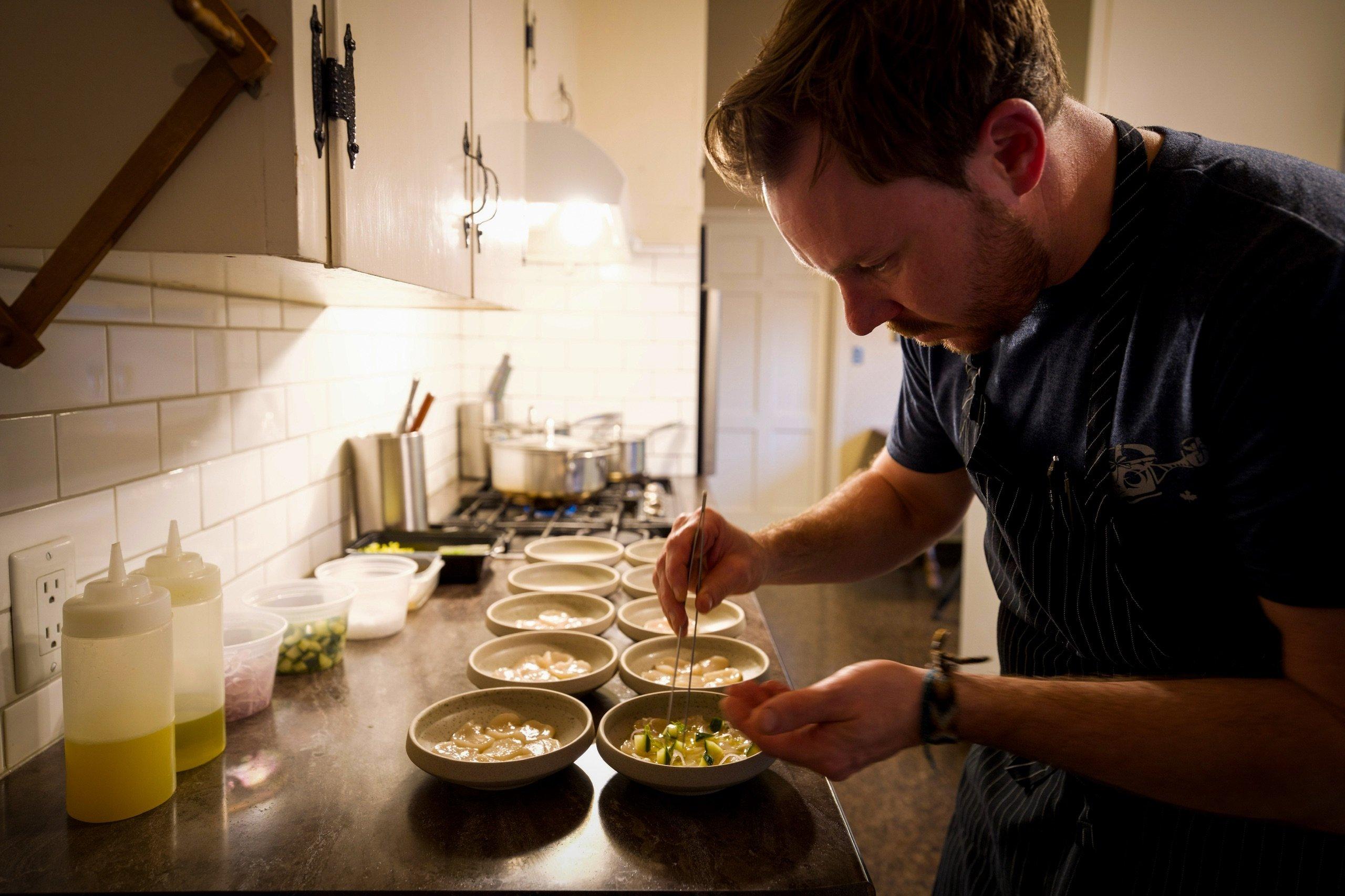 A chef preparing a meal