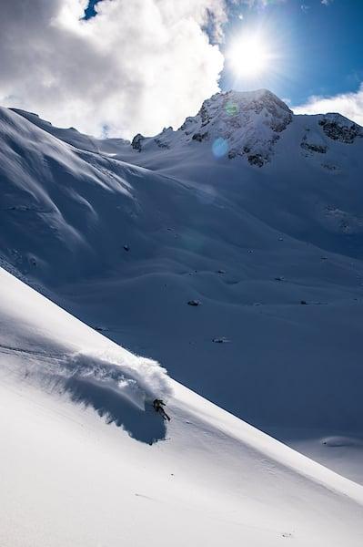 skier descending a mountain