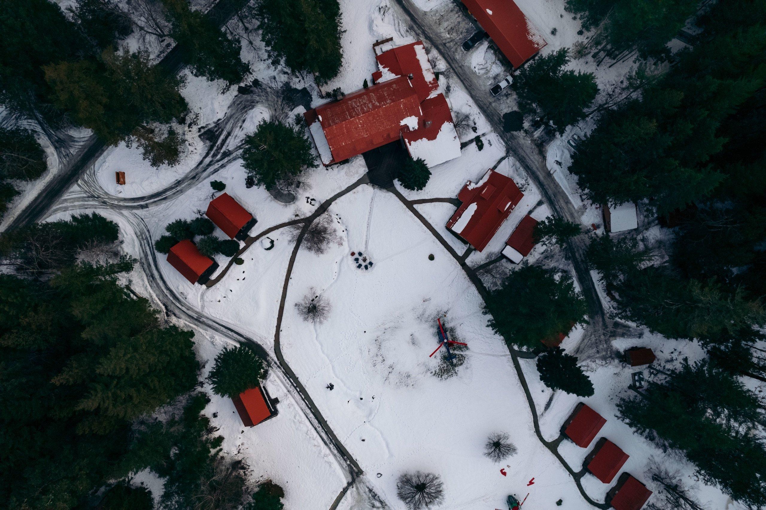 Aerial of the Tweedsmuir Park Lodge